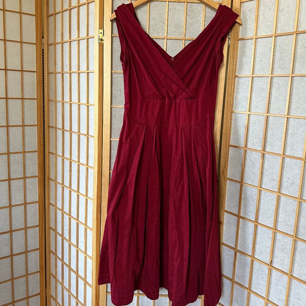Modcloth Emily and Fin classy red dress